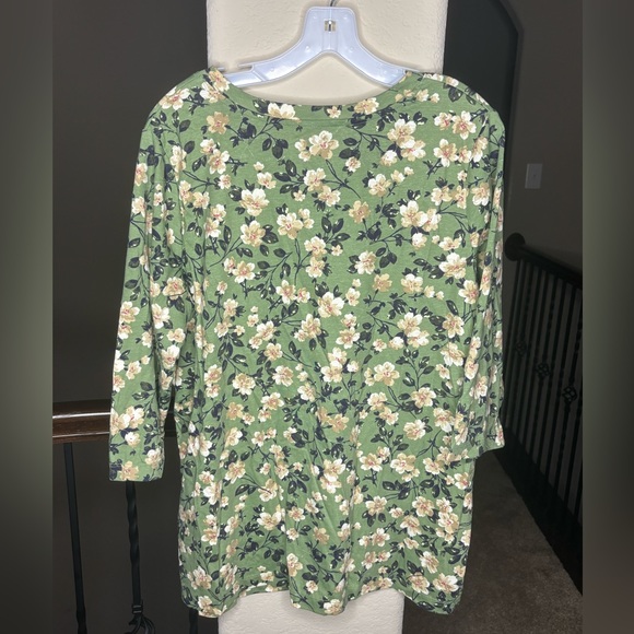 Woman Within Floral 3/4 Sleeve Blouse Sz 18/20 - Picture 4 of 4